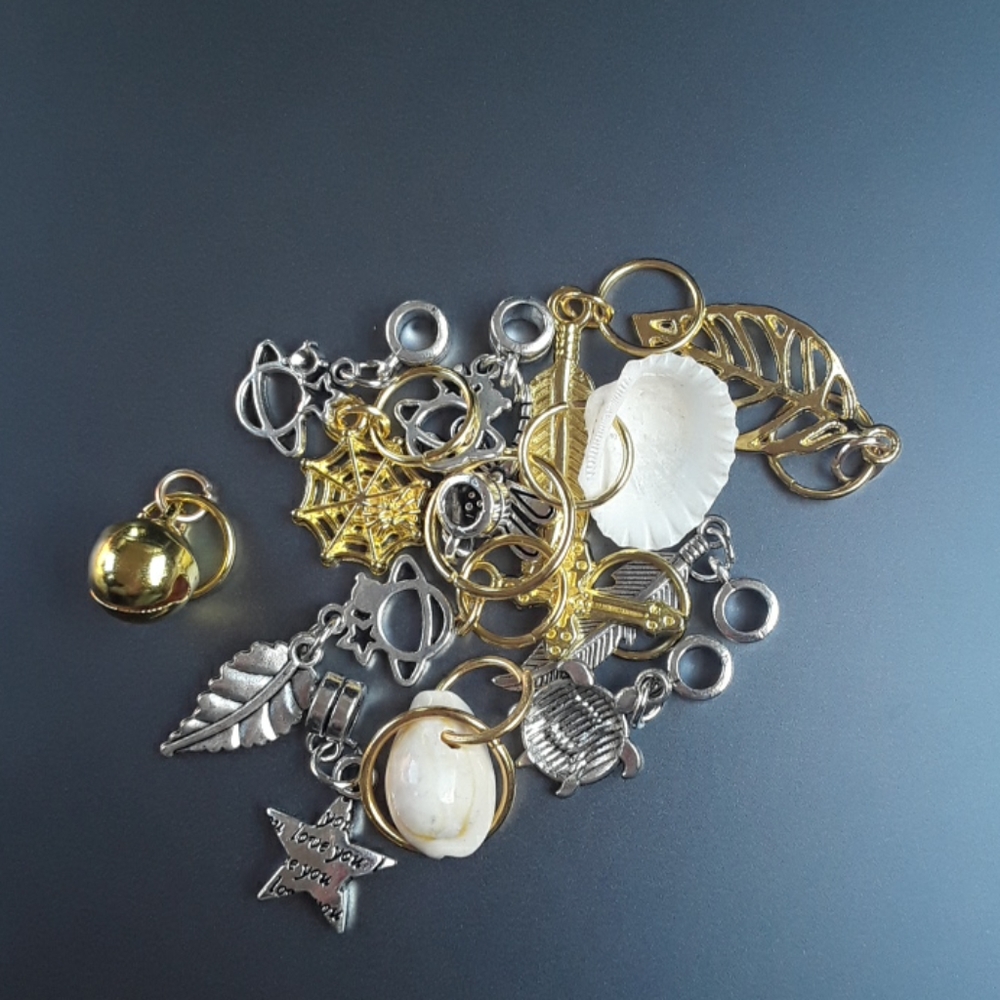 Silver and gold charms